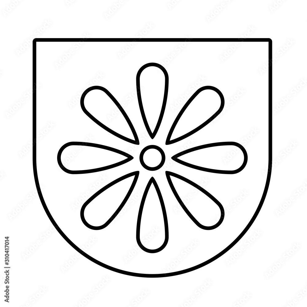 Isolated flower inside label vector design Isolated flower inside label vector design
