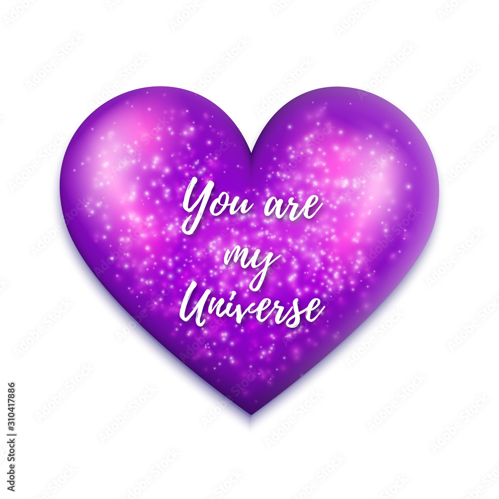 Valentines card with cosmic heart