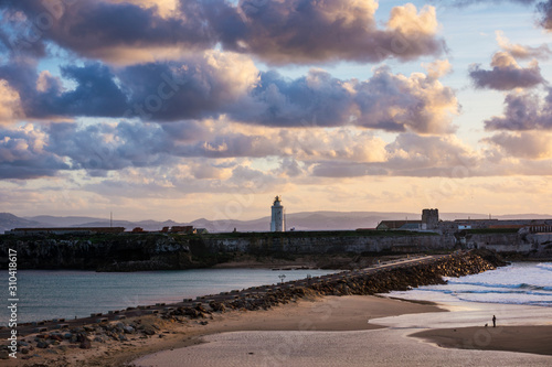 Atardecer sobre la isla de Tarifa, Provincia de Cadiz, Andalucia, España