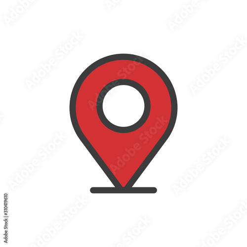 Location pointer icon. Pin map. Red color. Vector illustration. Free Download Location pointer icon. Pin map. Red color. Vector illustration. - GFXLoad