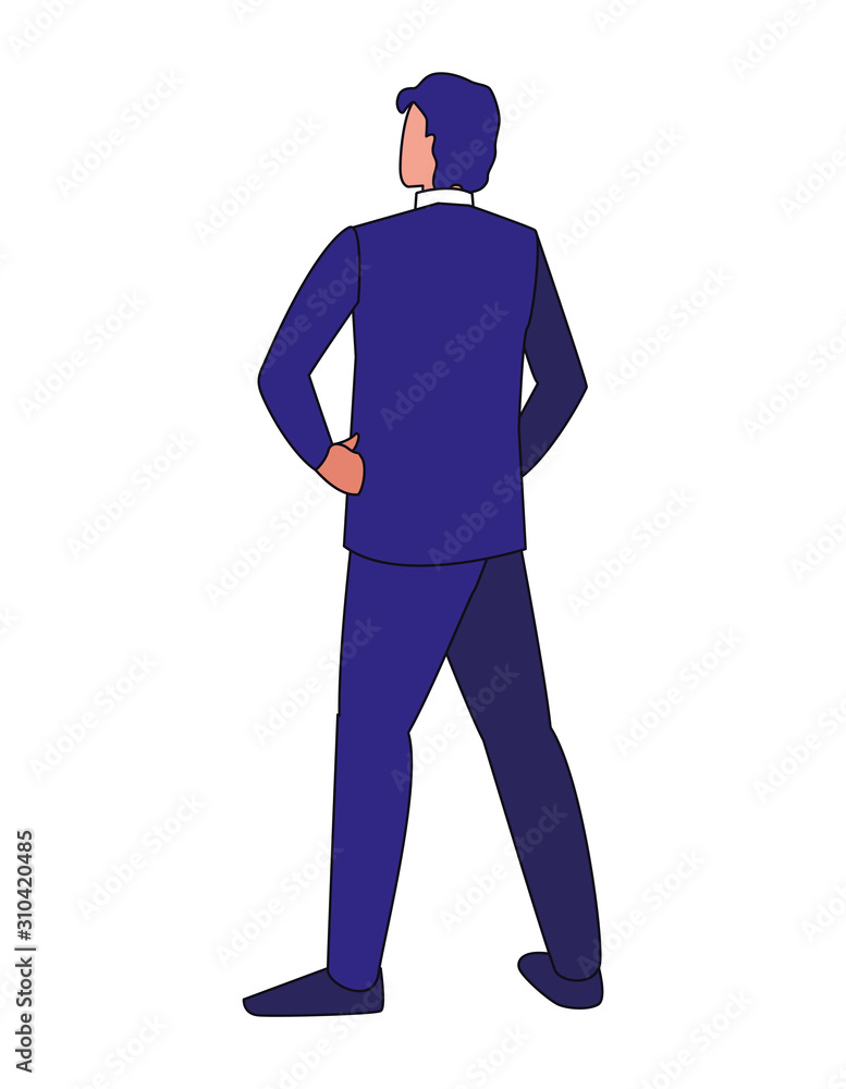 Isolated avatar man of back vector design Isolated avatar man of back vector design