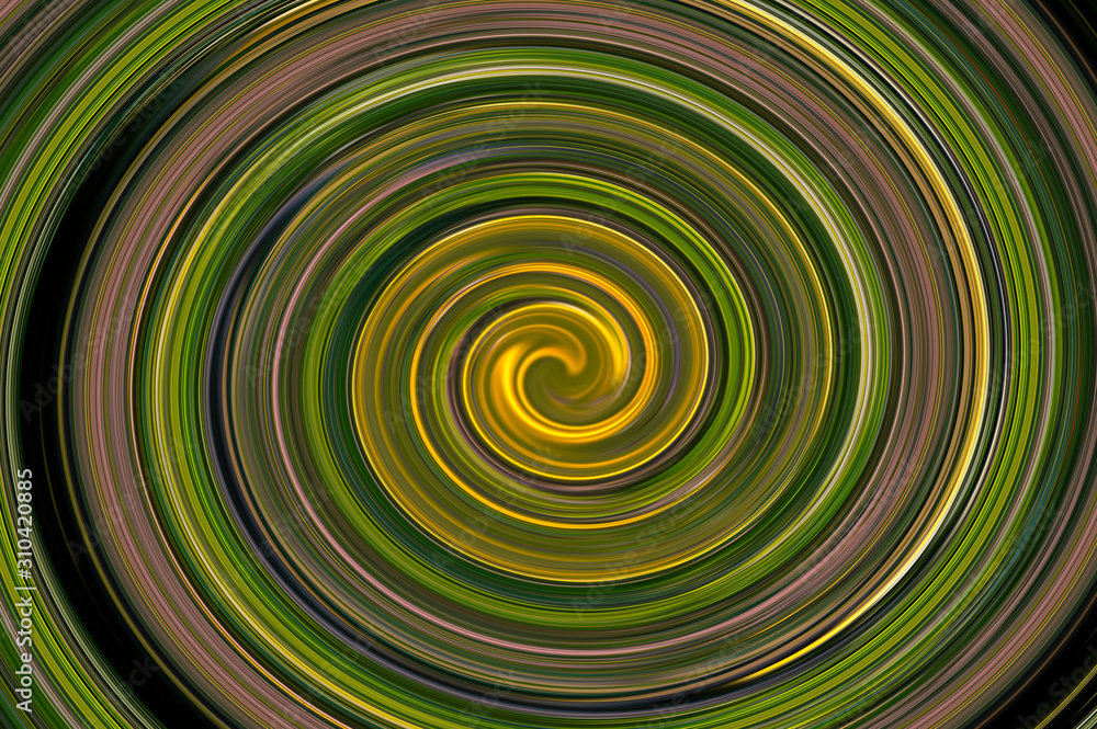 Fototapeta premium Spiral from colorful lines. Abstract painting - psychedelic pictures.