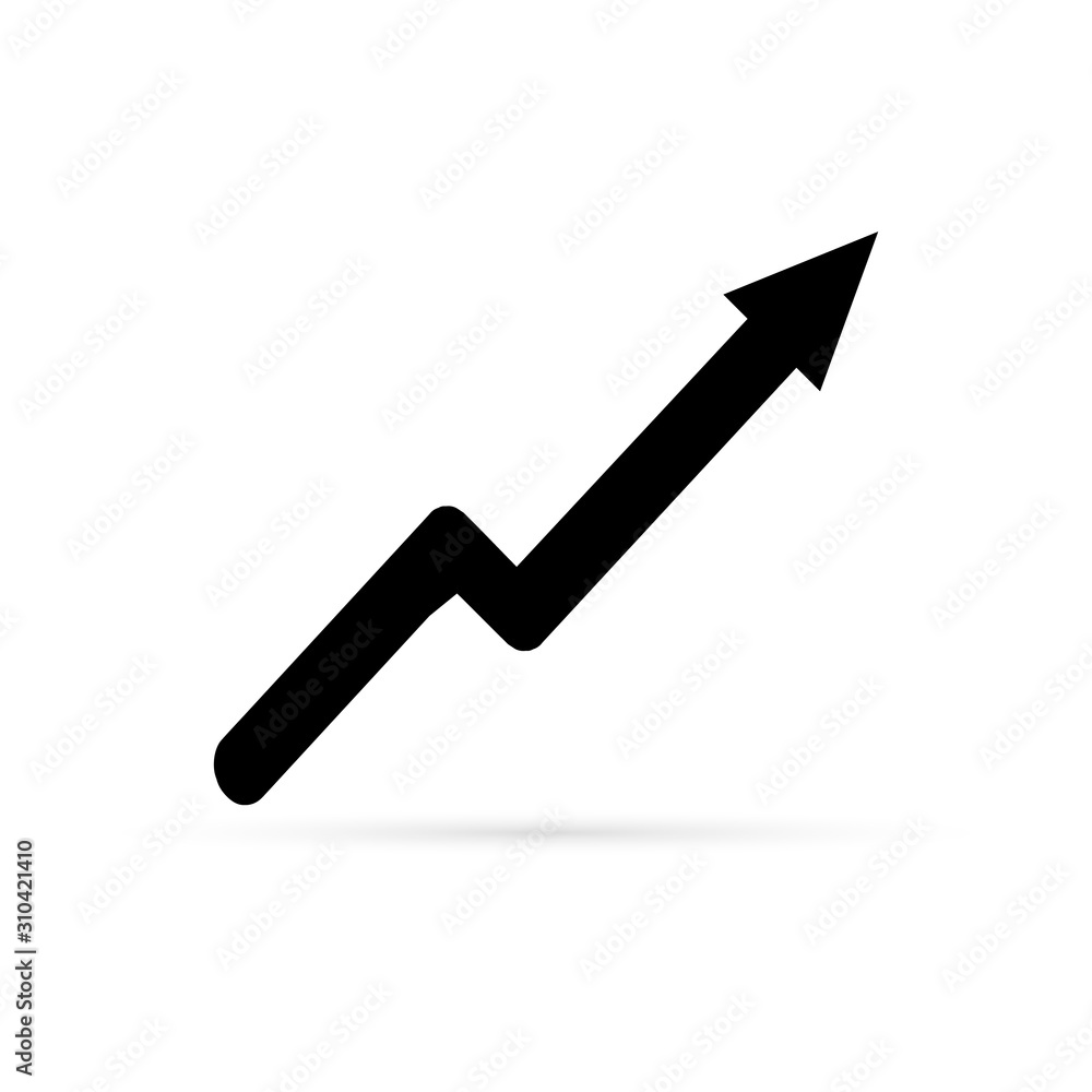 arrow icon isolated, art line graph, vector illustration arrow icon isolated, art line graph, vector illustration