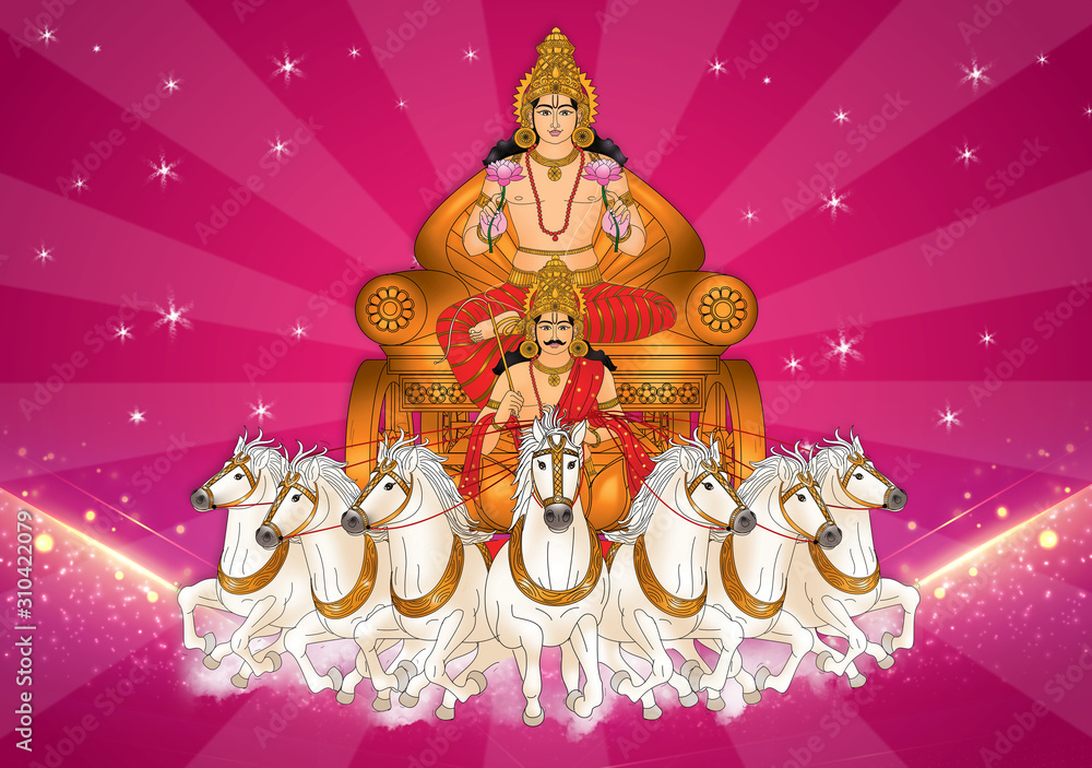 The brilliant Soorya Bhagwan or Sun God in the Hindu pantheon