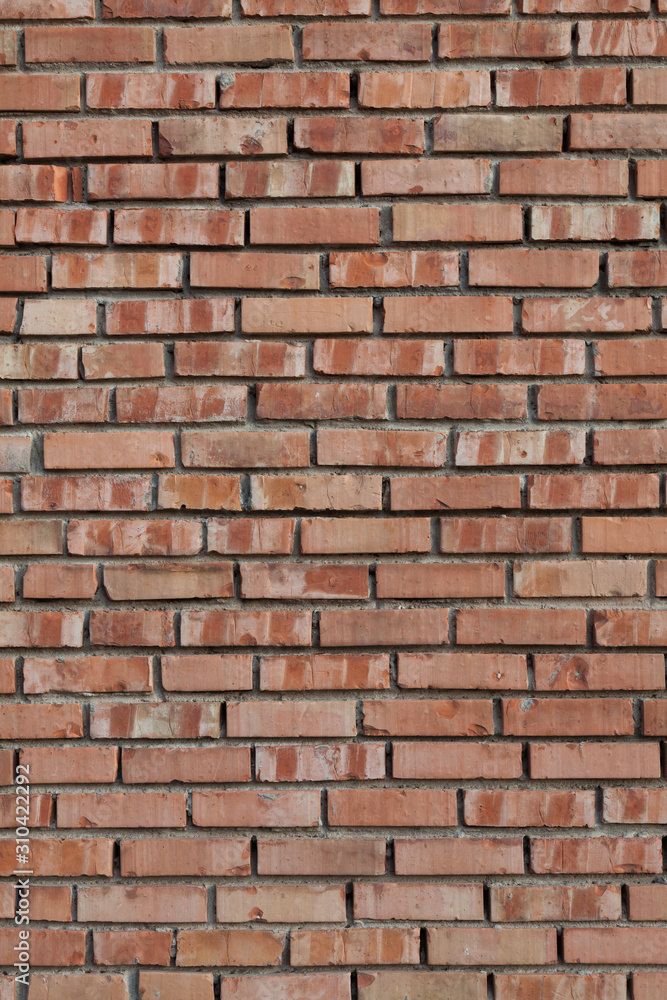 Old red brick wall texture front face Old red brick wall texture front face