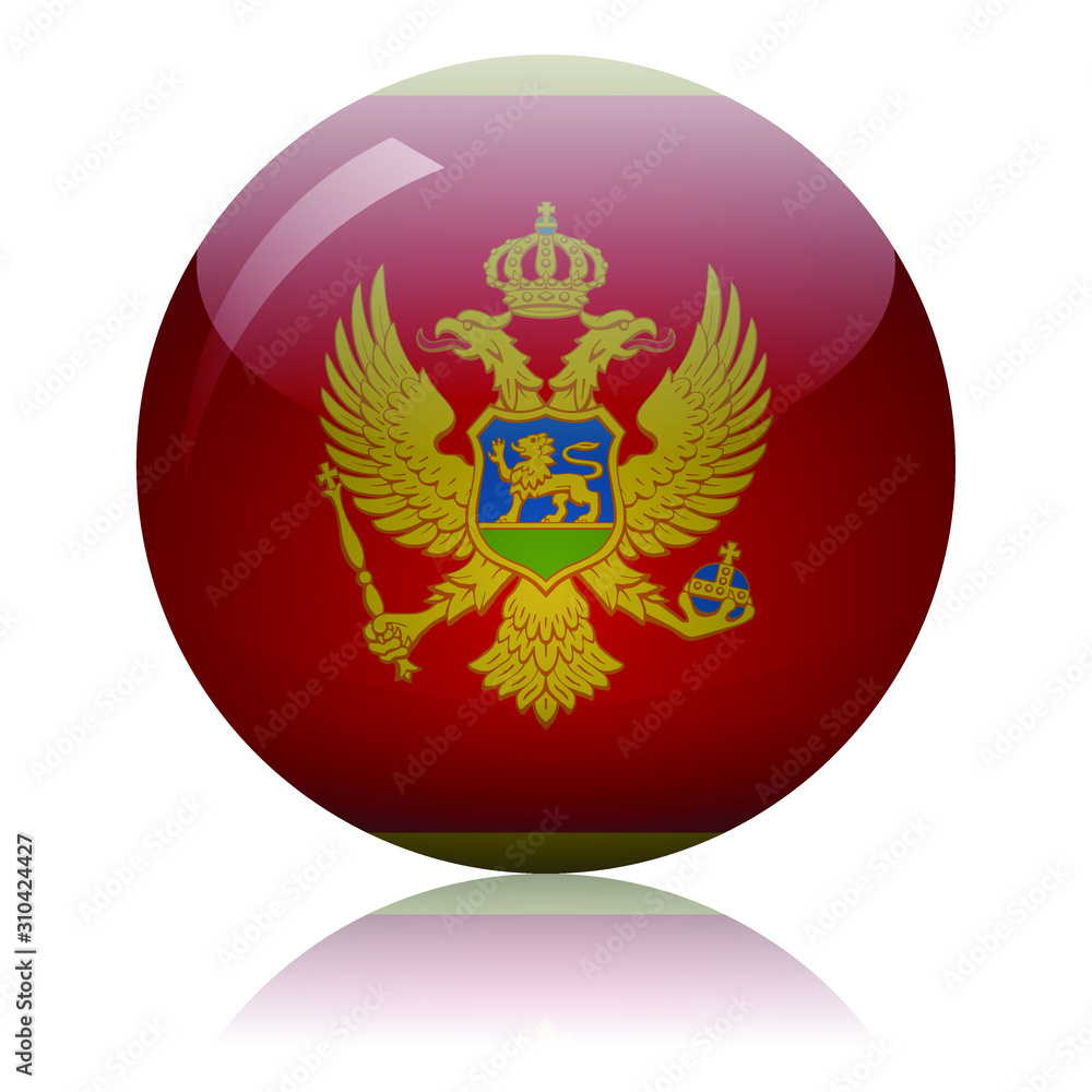 Montenegro flag glass icon vector illustration Montenegro flag glass icon vector illustration