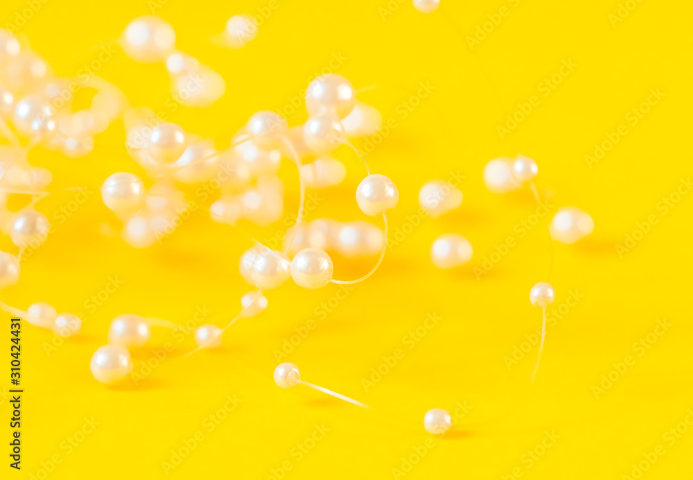 White artificial pearl beads