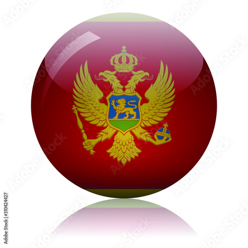 Montenegro flag glass icon vector illustration