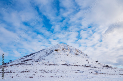 The remain of the reef of the ancient sea - shikhan Toratau in winter. photo