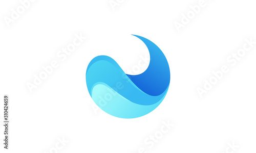 Water logo stock image circle shape