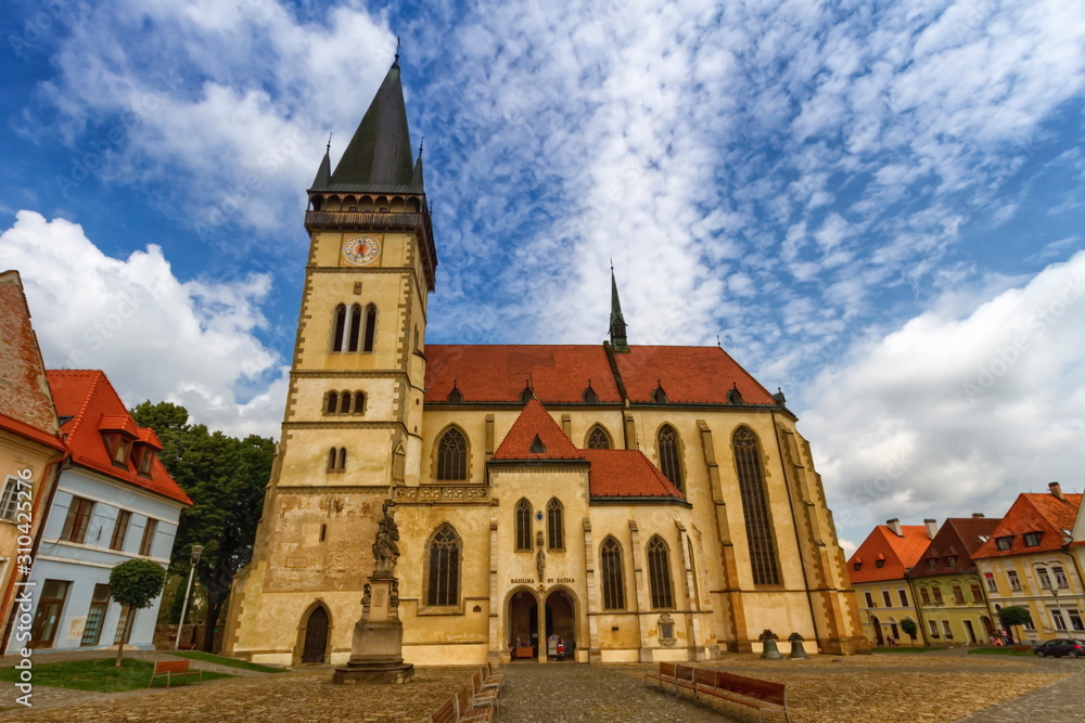 St. Egidius Basilica in old city of Bardejov, Slovakia