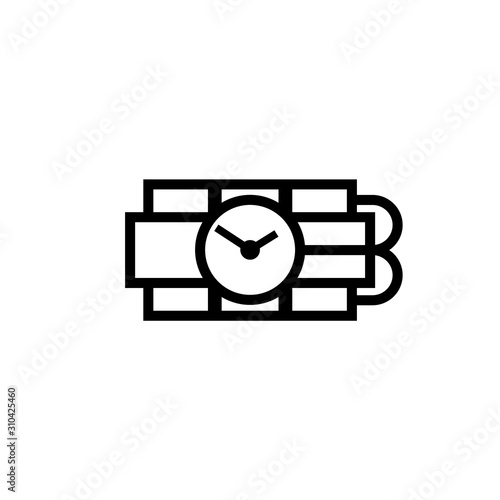 Ticking time bomb outline icon