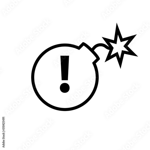 Bomb with exclamation mark