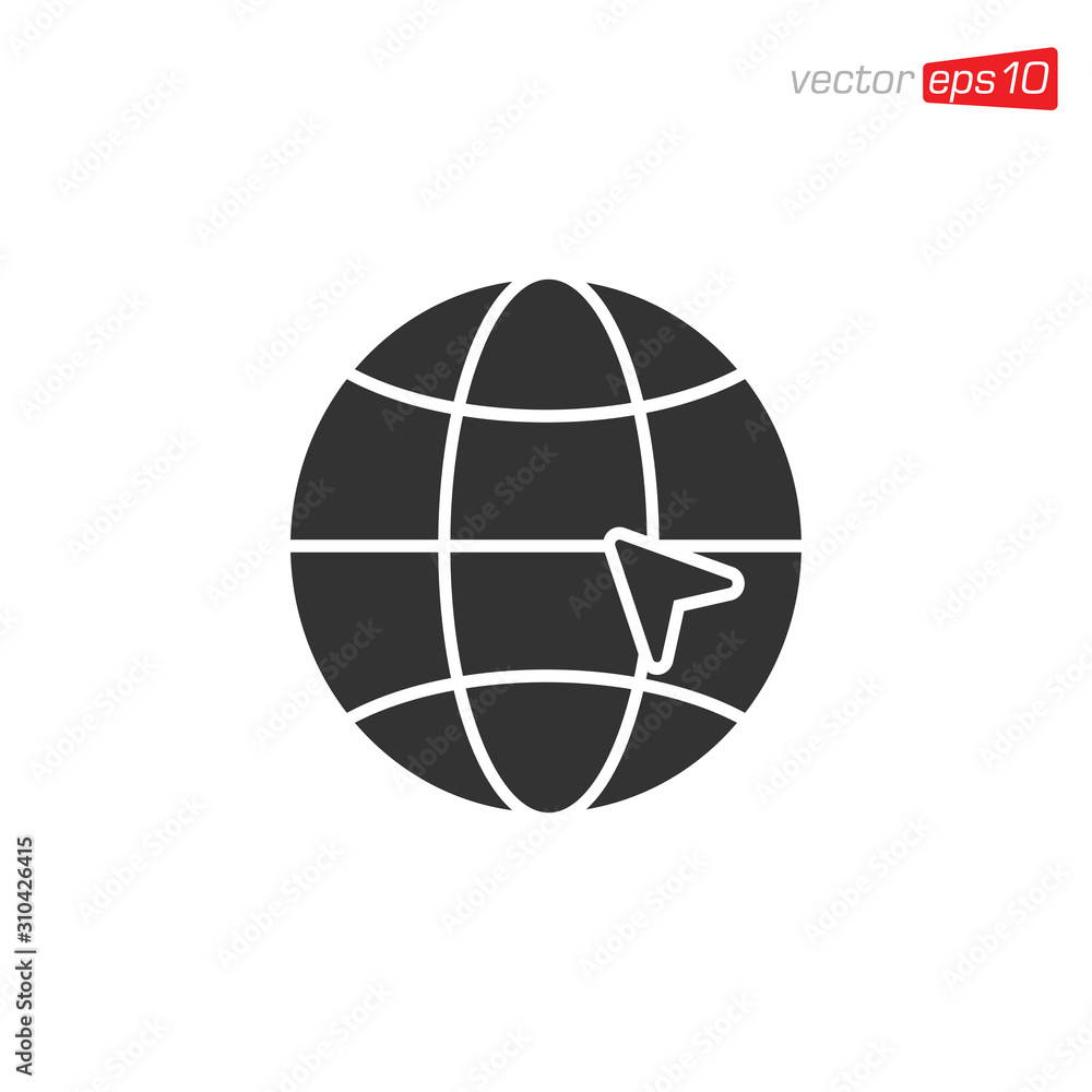 Globe Internet Icon Design Vector Globe Internet Icon Design Vector
