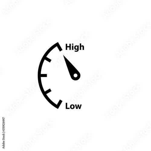 High low risk gauge icon. Clipart image isolated on white background