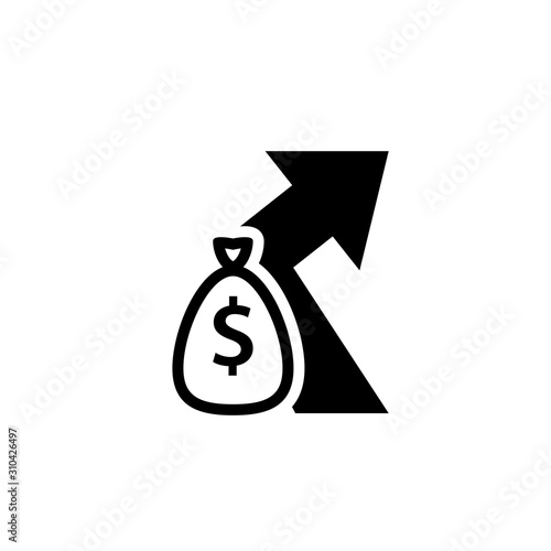 Indirect cost glyph icon. Clipart image isolated on white background