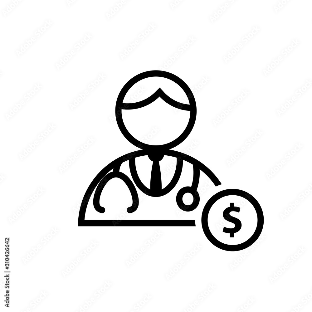 Medical cost glyph icon. Clipart image isolated on white background Medical cost glyph icon. Clipart image isolated on white background