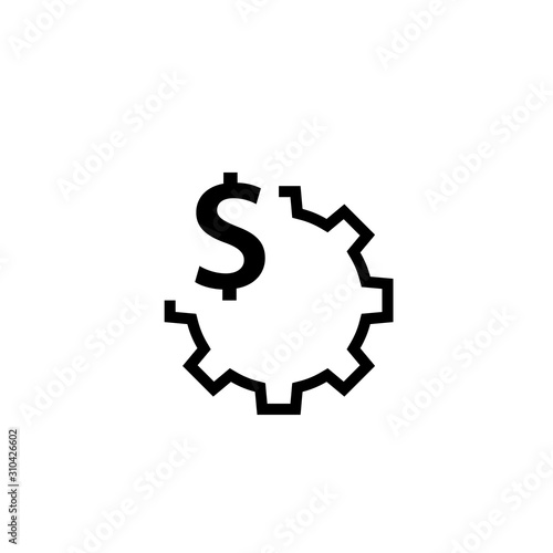 Cost Maintenance outline icon. Clipart image isolated on white background