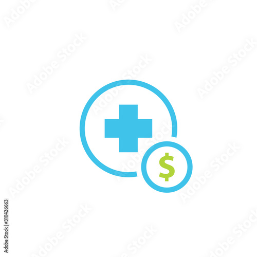 Medical cost icon. Clipart image isolated on white background