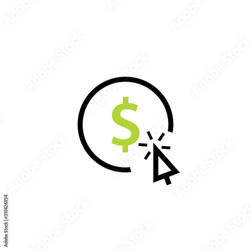 Cost per click icon. Clipart image isolated on white background