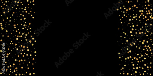 Gold stars random luxury sparkling confetti. Scatt