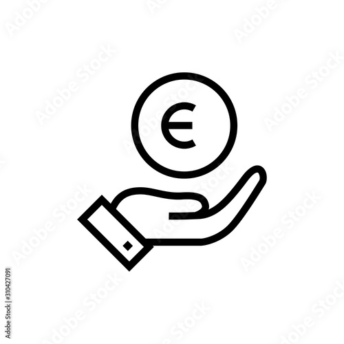 Euro icon symbol currency money simple flat style illustration