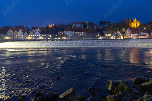 Landsberg am Lech at night, Bavaria, Germany