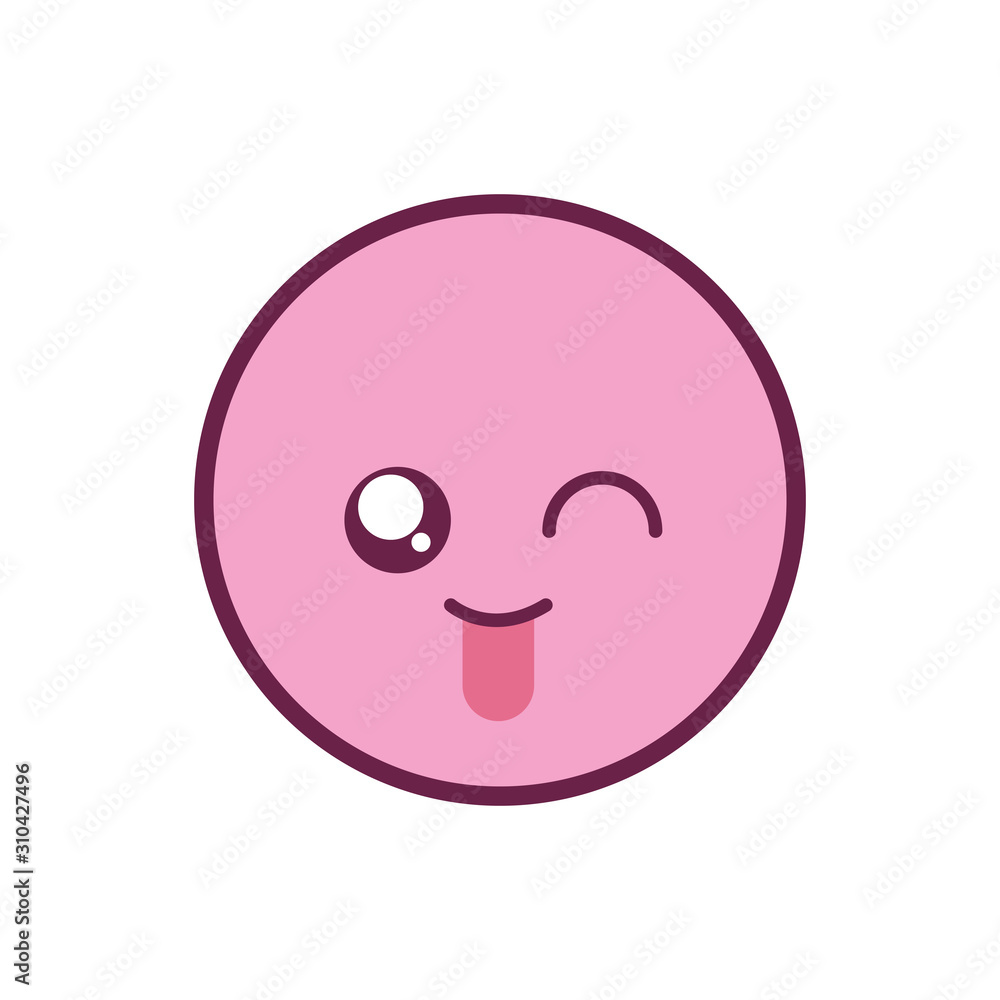 Fototapeta premium happy circle kawaii cartoon vector design