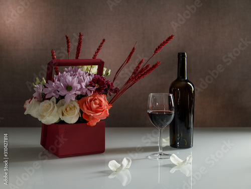 designer boxes and flower stands