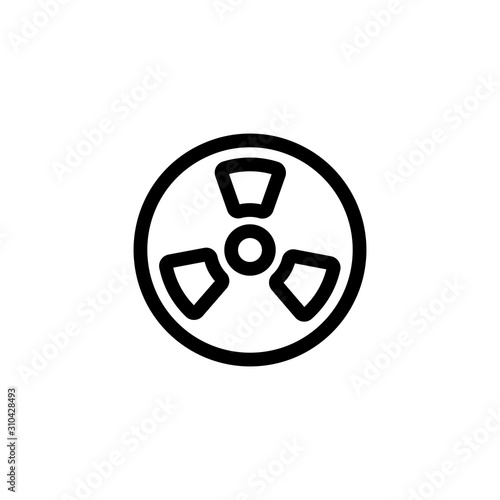 Radiation icon vector. A thin line sign. Isolated contour symbol illustration