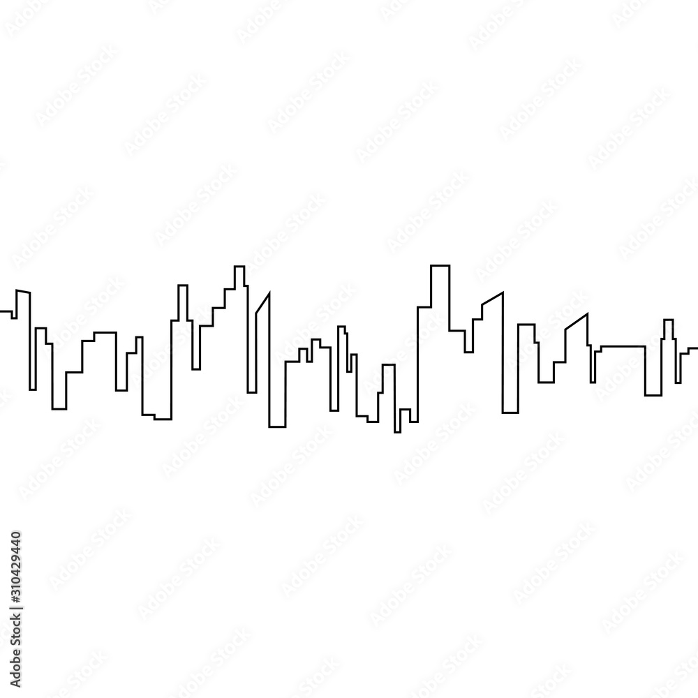 city skyline line art vector