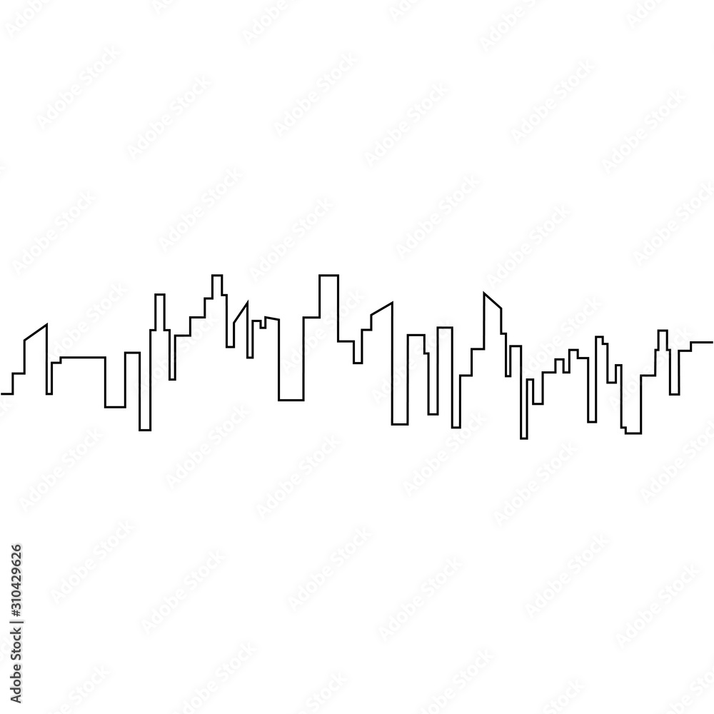 city skyline line art vector city skyline line art vector