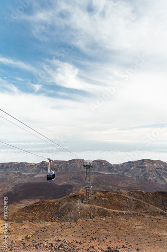 Cableway on the volcano Teide in Tenerife island - Canary Spain