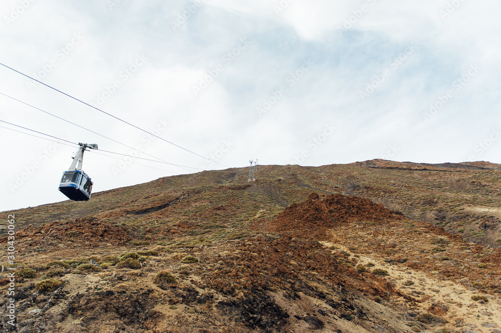Obraz premium Cableway on the volcano Teide in Tenerife island - Canary Spain