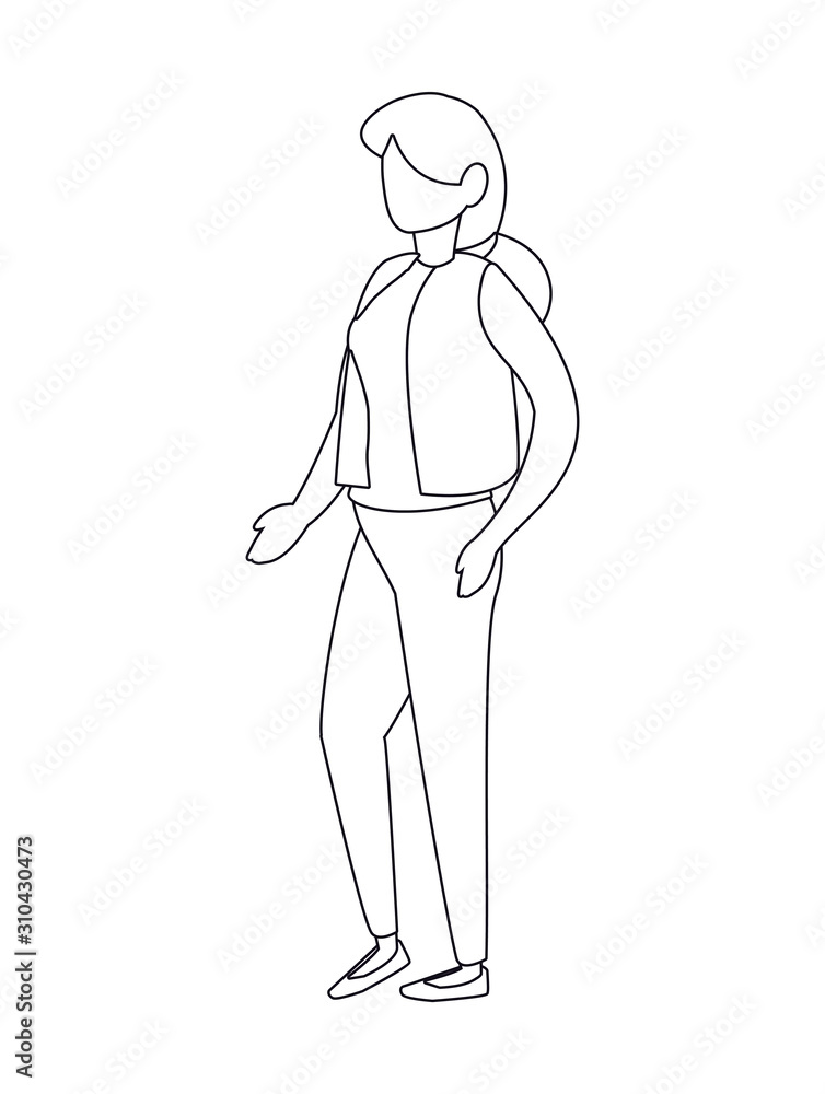 Isolated avatar woman vector design