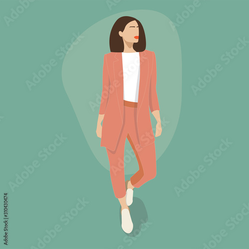 Young woman, millennial, teenager or generation z character, Street Style, Fashion Influencer