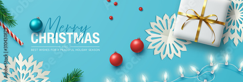 Blue Christmas Background. Vector Illustration.
