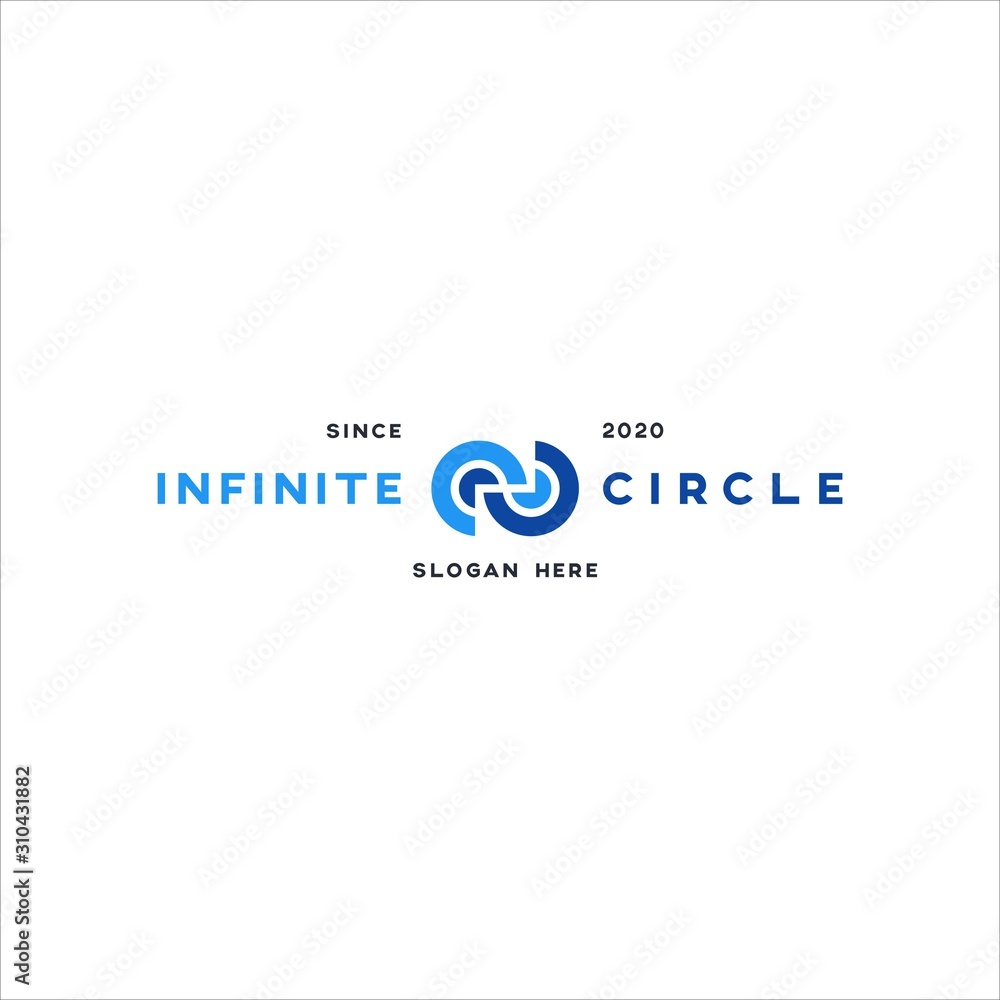 Infinite or Infinity or Infinitive with Circle Vector Logo Design. Business Mark Logo Vecotr Inspiration. Modern and Clean or Simple Design Logo