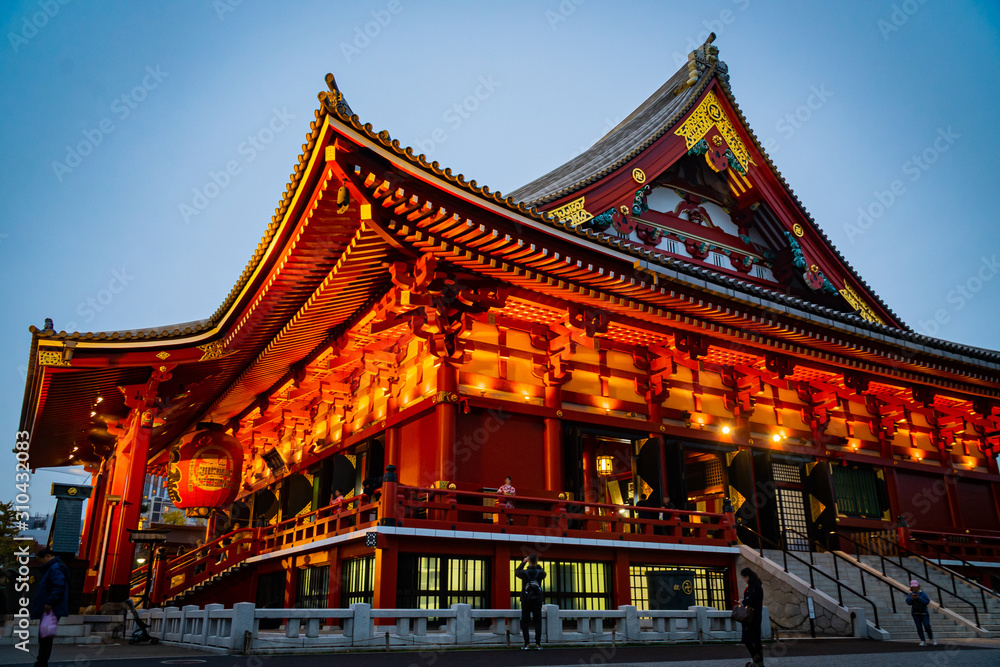 Sensoji Temple in Asakusa is the most famous and be the destination of tourist. Shoot in the night. Tokyo, Japan. Sensoji Temple in Asakusa is the most famous and be the destination of tourist. Shoot in the night. Tokyo, Japan.