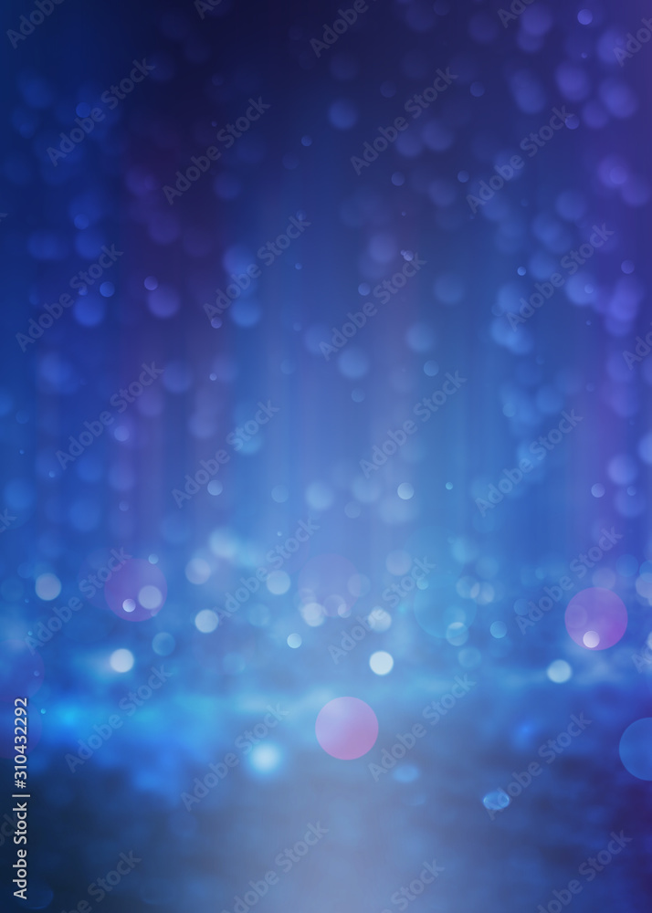 Abstract background. Defocused lights of the night city. Brilliant festive background with neon glow.