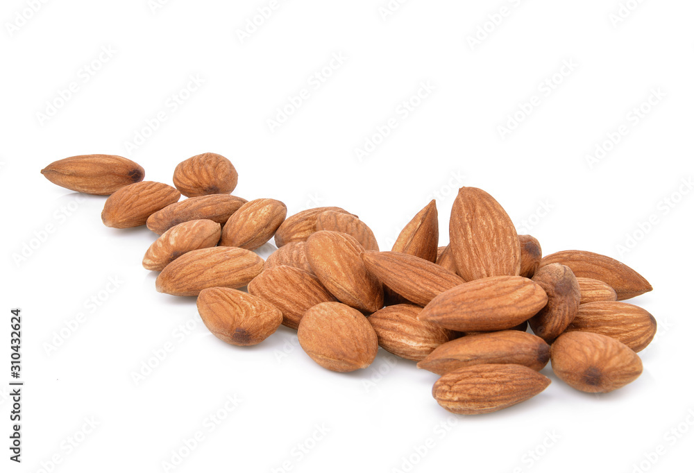 group of almonds isolated on white group of almonds isolated on white