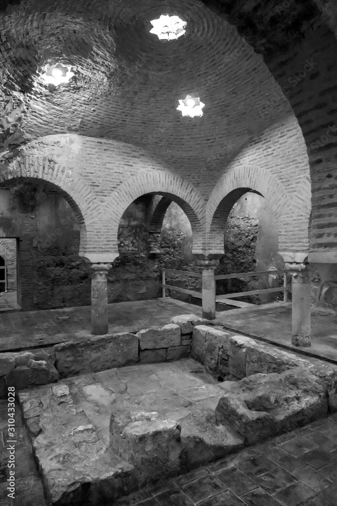 Ruins wall of Arab Baths at Ubeda, Jaen Province, Spain