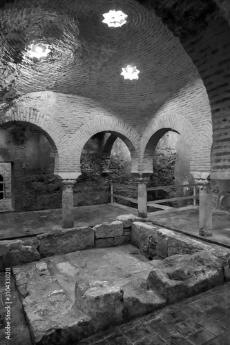 Ruins wall of Arab Baths at Ubeda  Jaen Province  Spain