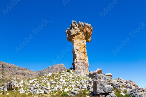 The rock formation Maltese Cross - a popular hiking destination in the Cederberg, South Africa photo
