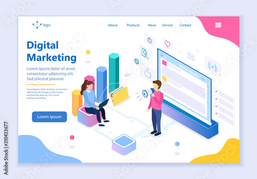 Web template of digital merketing concept photo