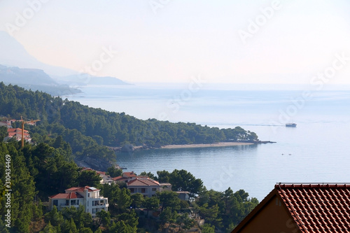 Coast in Brela  a small tourist town in Croatia  with beautiful beaches.