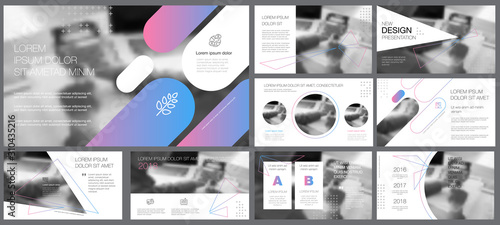Colorful infographic design elements for presentation slide templates. Business and research concept can be used for marketing report, corporate layout, banner design