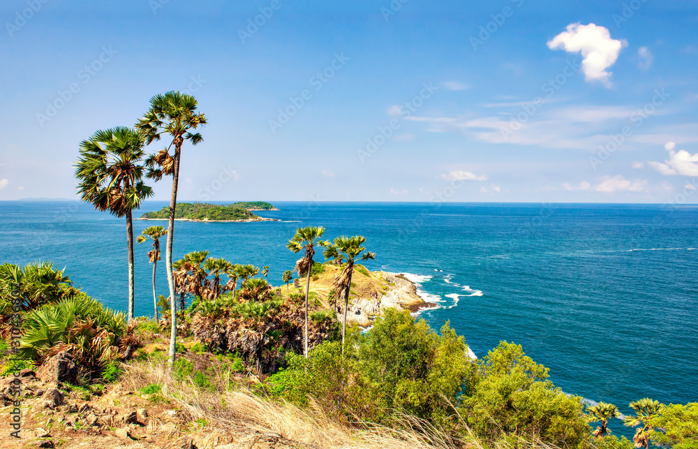 Scenic View of Laem Phromthep Cape and Andaman sea, Phuket, Thailand