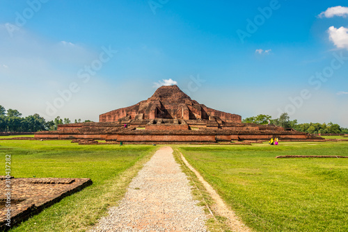 Path to the Ancient ruins of Monastery Somapura Mahavihara in Paharapur - Bangladesh photo