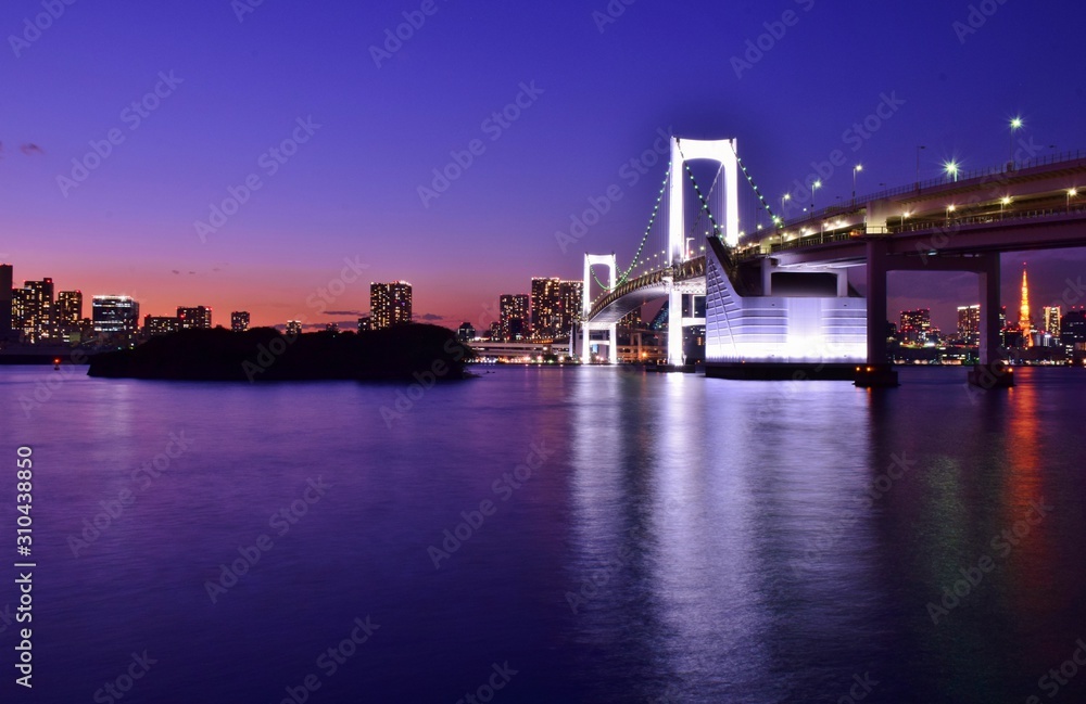 Rainbow bridge for one of the best night view of Tokyo